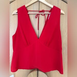 Abercrombie & Fitch NWOT Red V-Neck Tank Top Size L